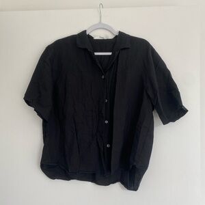 UNIQLO cropped linen shirt